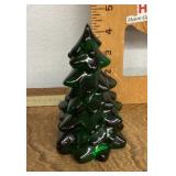Green glass Christmas tree