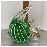 Glass angelfish paperweight