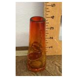 Orange crackle glass vase