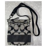 Coach black & gray signature crossbody bag