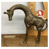 Heavy brass giraffe figure