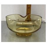 Amber glass bowl