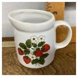McCoy strawberry pottery pitcher