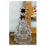 Glass Christmas tree candy dish