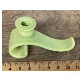 Green pottery candle holder