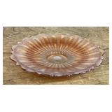 Carnival glass footed dish