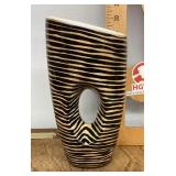 Striped ceramic vase