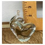 Glass elephant paperweight