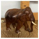 Carved wooden elephant figure