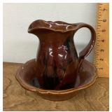 Haeger pottery pitcher and bowl