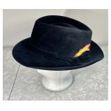 Vintage black Barlesoni fedora Size 7-1/2