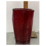 Ruby art glass vase