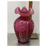 Fenton cranberry glass vase