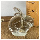 Glass rabbit paperweight