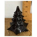 Black glass Christmas tree