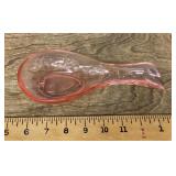 Pink glass spoon rest