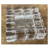 Heavy crystal cube ashtray