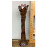 Large carnival swung glass vase
