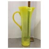 Yellow art glass pitcher