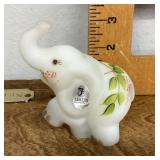 White Fenton glass elephant figure