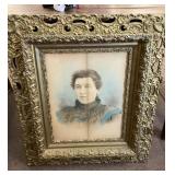 Antique portrait in ornate 28x32 frame