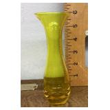 Yellow glass bud vase