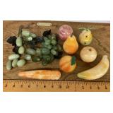Collection of carved stone fruit & veg