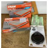 Air filters, rain gauges, coffee warmer