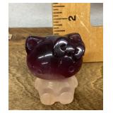 Carved fluorite kitty figure