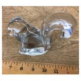 Glass squirrel paperweight