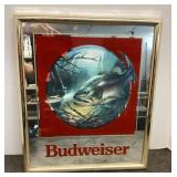 Mirrored Budweiser beer sign 14 x 17