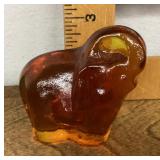 Heavy Blenko glass elephant paperweight