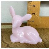 Pink Mosser glass fawn figure