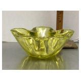 Green art glass bowl