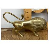 Brass lion figure