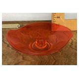 Red glass candle holder