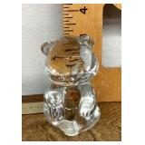 Glass bear paperweight