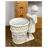 German bisque match girl toothpick holder