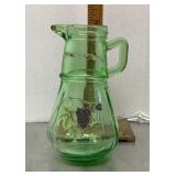 Green glass pitcher