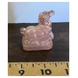 Miniature Boyd pink glass horse