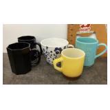 5 assorted mugs