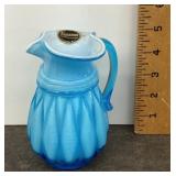 Blue cased glass Kanawha pitcher