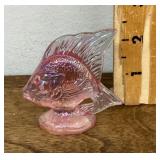 Pink Fenton glass fish