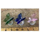 3 crystal butterflies