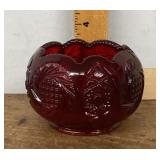 Fenton ruby glass rose bowl