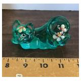 Hand painted Fenton glass cat