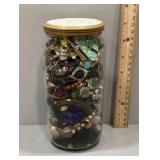 Jar of costume jewelry