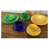 Fiesta plates, bowls, cups, saucers