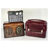 3 vintage radios --for parts, repair, or display