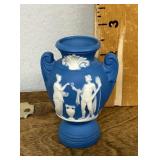 German mini blue Jasperwre urn vase